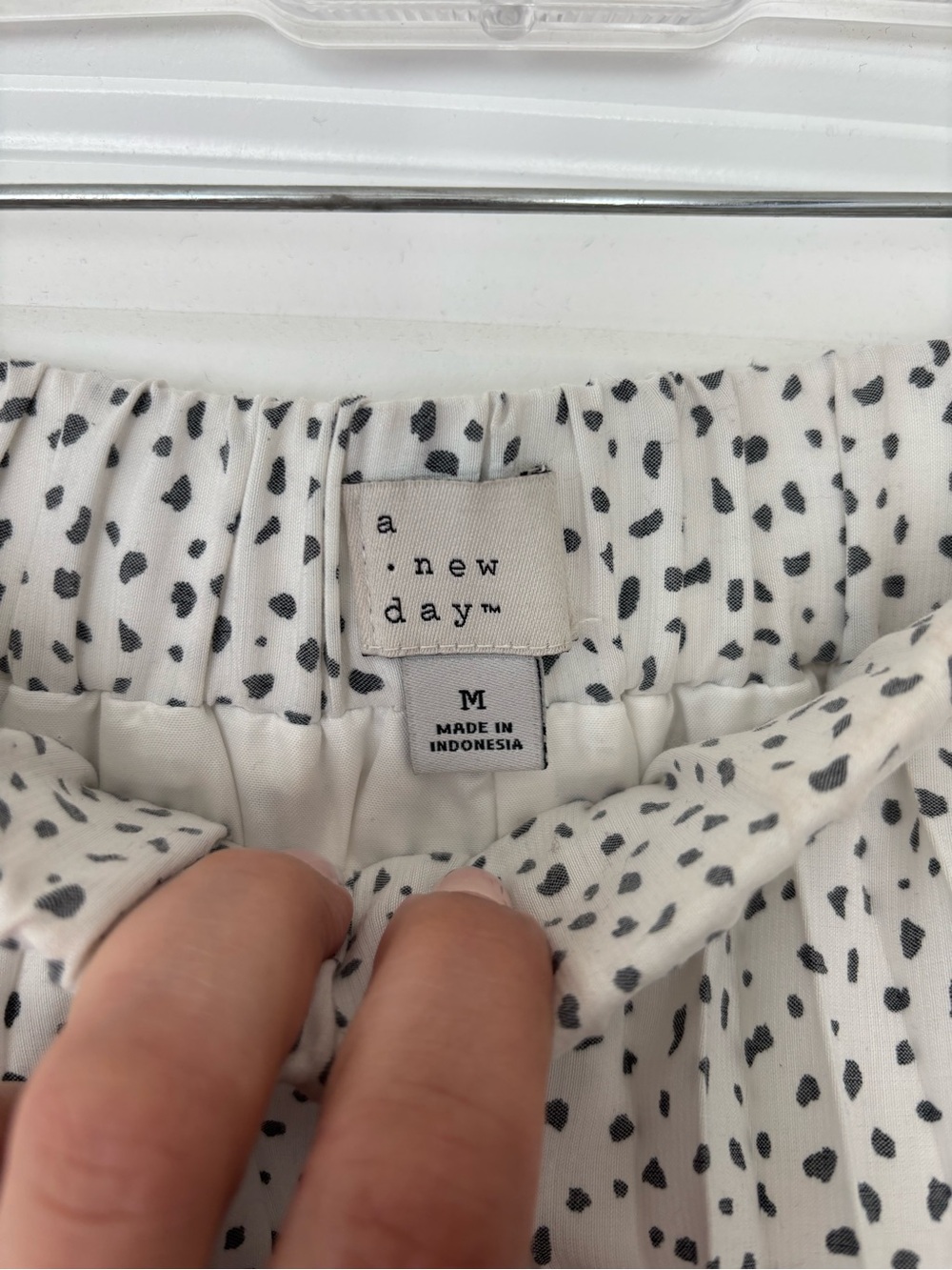 a new day White Pleated Midi Skirt with Black Dot Print - Picture 2 of 3